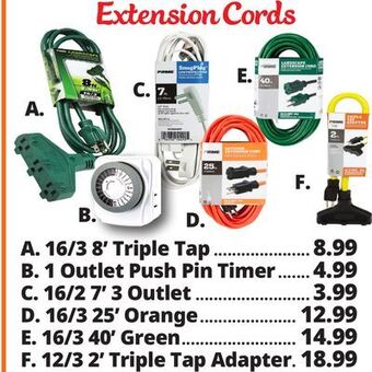 Ocean State Job Lot Extension cords offer