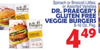 Bravo Supermarkets Dr. praeger's gluten free veggie burgers offer