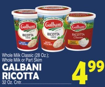 Bravo Supermarkets Galbani ricotta 32 oz. cntr offer