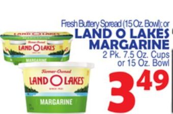 Bravo Supermarkets Land o lakes margarine, 2 pk. 7.5 oz. cups or 15 oz. bowl offer