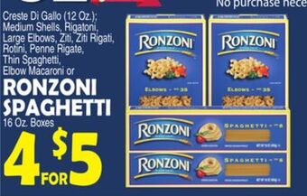 Bravo Supermarkets Ronzoni spaghetti 16 oz. boxes offer