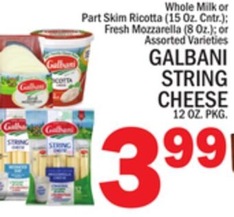 C Town Galbani string cheese 12 oz. pkg offer