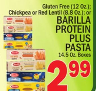 C Town Barilla protein plus pasta 14.5 oz. boxes offer