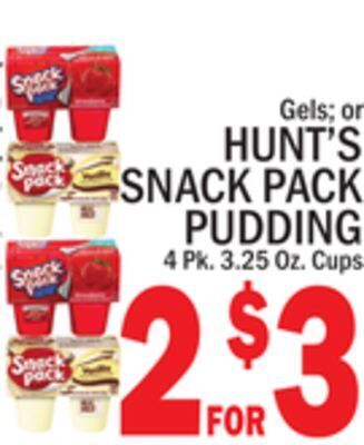 C Town Hunt's snack pack pudding offer