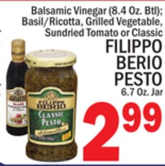 C Town Filippo berio pesto 6.7 oz. jar offer