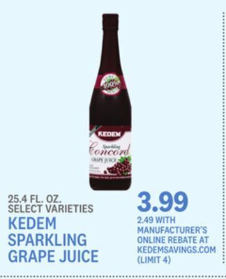 Kings Food Markets Kedem sparkling grape juice offer
