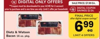 ACME Dietz & watson bacon offer