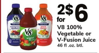 ACME V8 100% vegetable or v-fusion juice offer