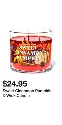 Bath & Body Works Sweet cinnamon pumpkin 3-wick candle offer