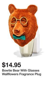 Bath & Body Works Bowtie bear with glasses wallflowers fragrance plug offer