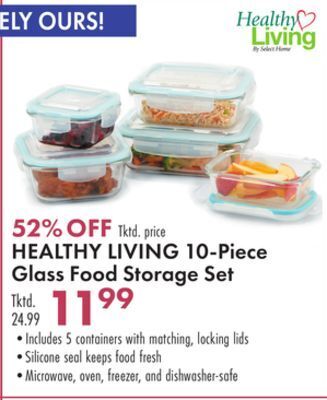 Boscov's Healthy living 10-piece glass food storage set offer