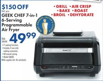 Boscov's Geek chef 7-in-1 6-serving programmable air fryer offer