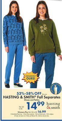 Boscov's Hasting & smith fall separates offer