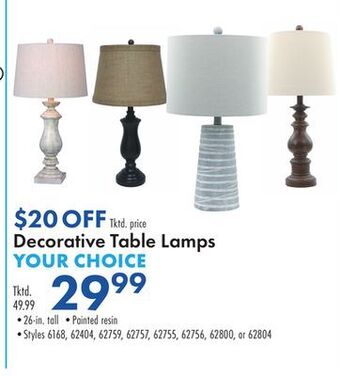Boscov's Decorative table lamps offer