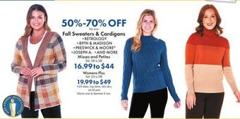 Boscov's Fall sweaters & cardigans offer