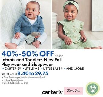 Boscov's Infants and toddlers new fall playwear and sleepwear offer