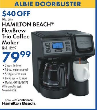 Boscov's Hamilton beach flexbrew trio coffee maker offer