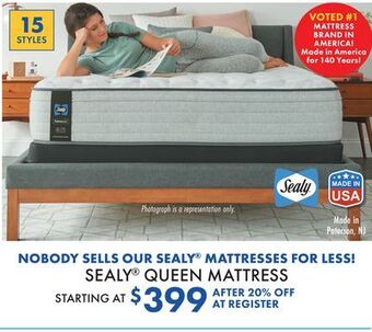 Boscov's Sealy queen mattress offer