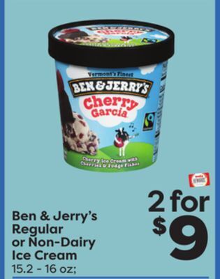 Weis Markets Ben & jerry's regular or non-dairy ice cream offer