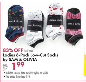 Boscov's Ladies 6-pack low-cut socks offer