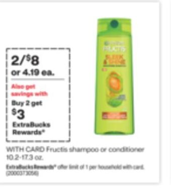 CVS Fructis shampoo or conditioner 10.2-17.3 oz offer