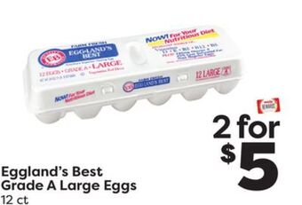 Weis Markets Eggland's best grade a large eggs offer