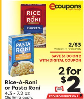 Weis Markets Rice-a-roni or pasta roni offer