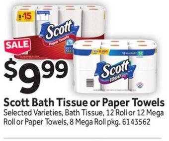 Stop&Shop Scott bath tissue or paper towels offer