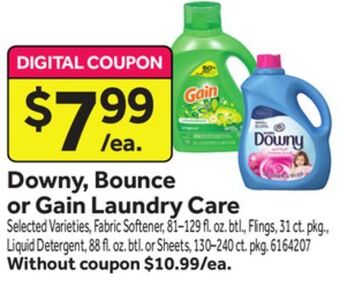 Stop&Shop Downy, bounce or gain laundry care offer