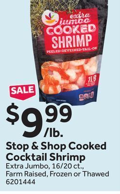 Stop&Shop Stop & shop cooked cocktail shrimp offer