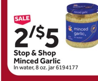 Stop&Shop Stop & shop minced garlic offer