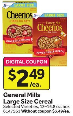 Stop&Shop General mills large size cereal offer