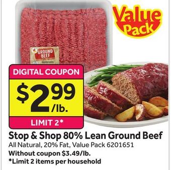 Stop&Shop Stop & shop 80% lean ground beef offer