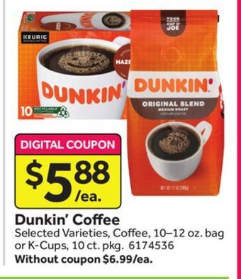 Stop&Shop Dunkin' coffee offer