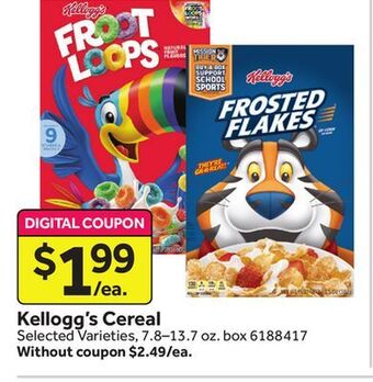 Stop&Shop Kellogg's cereal offer