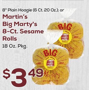 DeCicco & Sons Martin's big marty's 8-ct. sesame rolls 18 oz. pkg offer