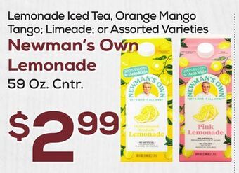 DeCicco & Sons Newman's own lemonade offer
