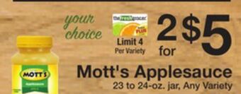 The Fresh Grocer Applesauce offer