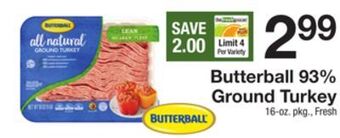 The Fresh Grocer 93% ground turkey offer