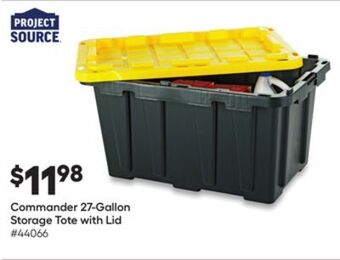 Lowe's Commander 27-gallon storage tote with lid offer