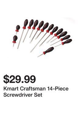 Kmart Kmart craftsman 14-piece screwdriver set offer