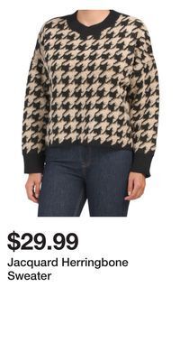 TJ Maxx Jacquard herringbone sweater offer