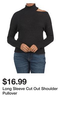 TJ Maxx Long sleeve cut out shoulder pullover offer