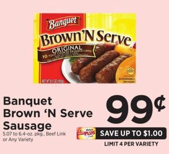 ShopRite Brown 'n serve sausage offer