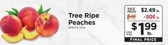 ShopRite Tree ripe peaches offer