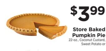 ShopRite Store baked pumpkin pie offer