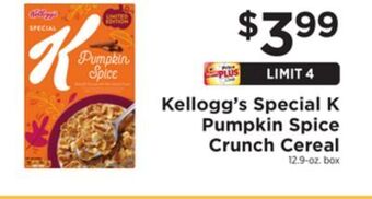 ShopRite Special k pumpkin spice crunch cereal offer
