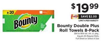 ShopRite Double plus roll towels 8-pack offer