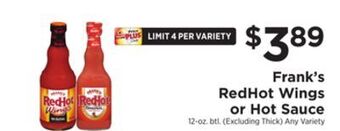 ShopRite Redhot wings or hot sauce offer