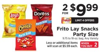 ShopRite Snacks party size offer